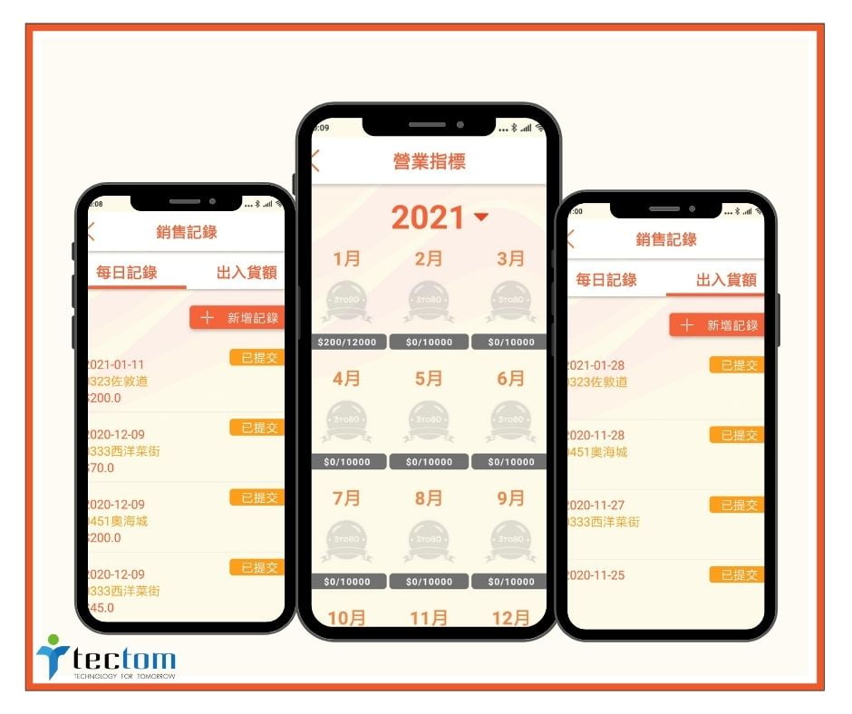 手機應用程式開發|3 TO 80 員工管理及前線業務運作APP 4 3 2