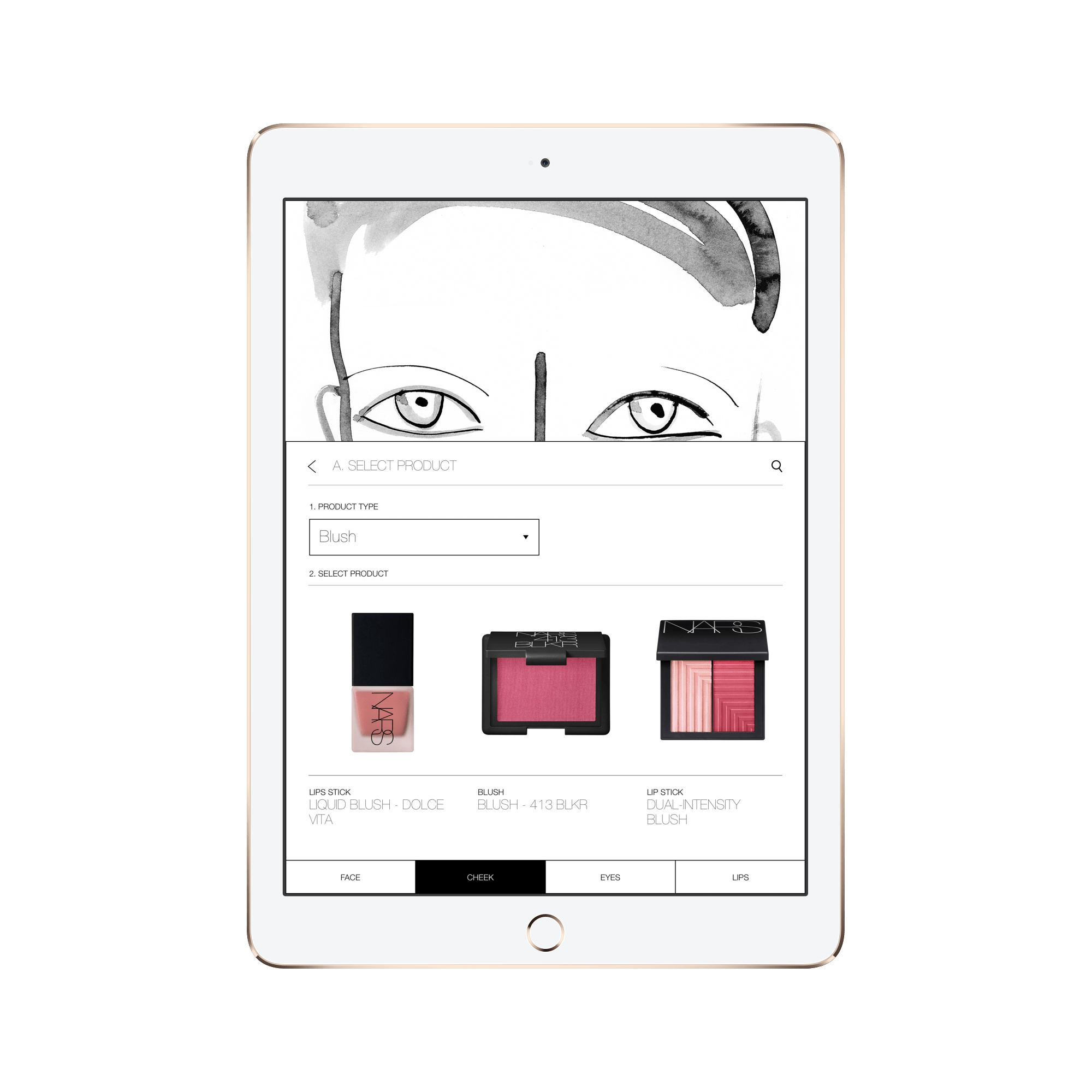 手機應用程式開發|NARS 3 6.2 Face Chart Cheek Product ipadair2 gold portrait