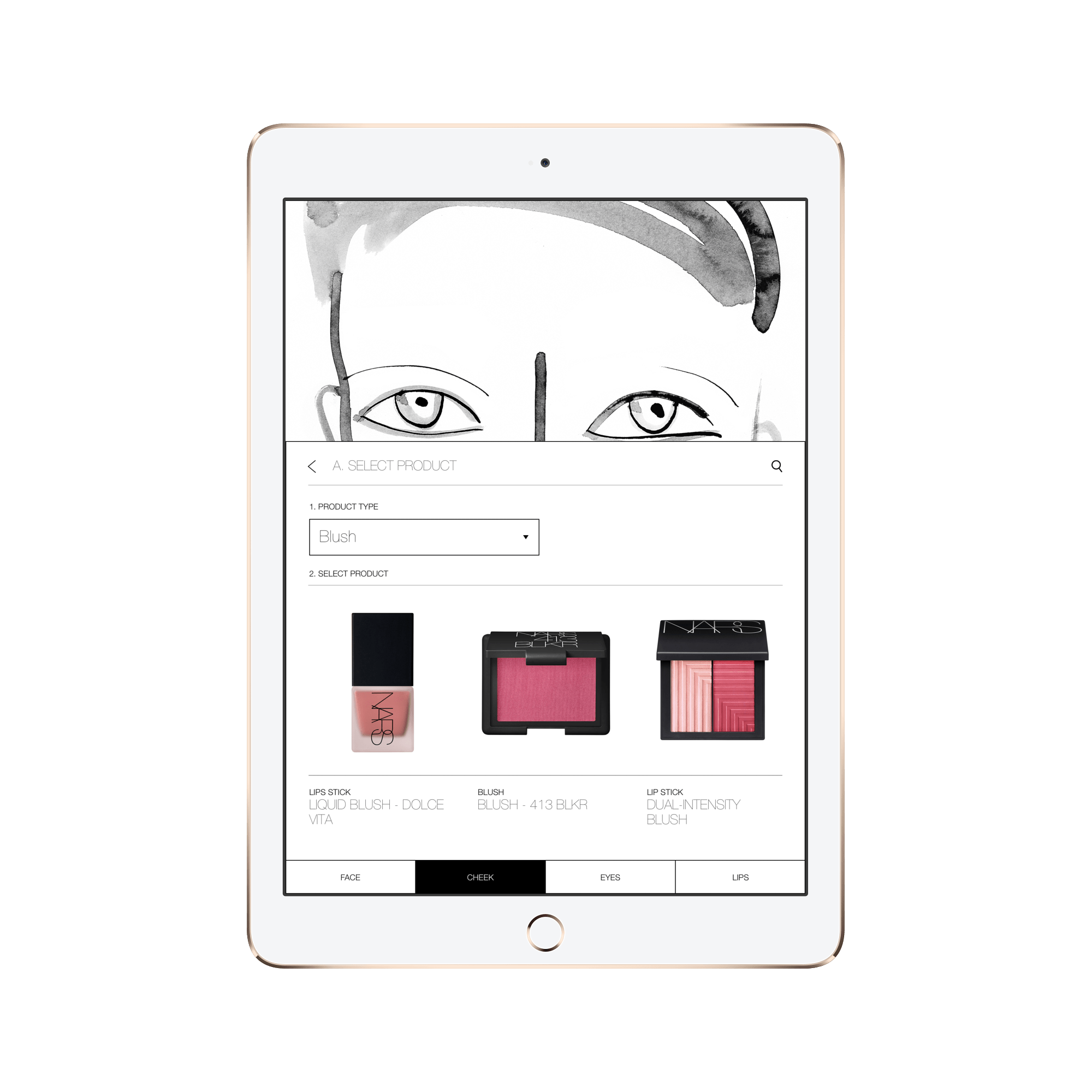 6.2 Face Chart Cheek Product ipadair2 gold portrait