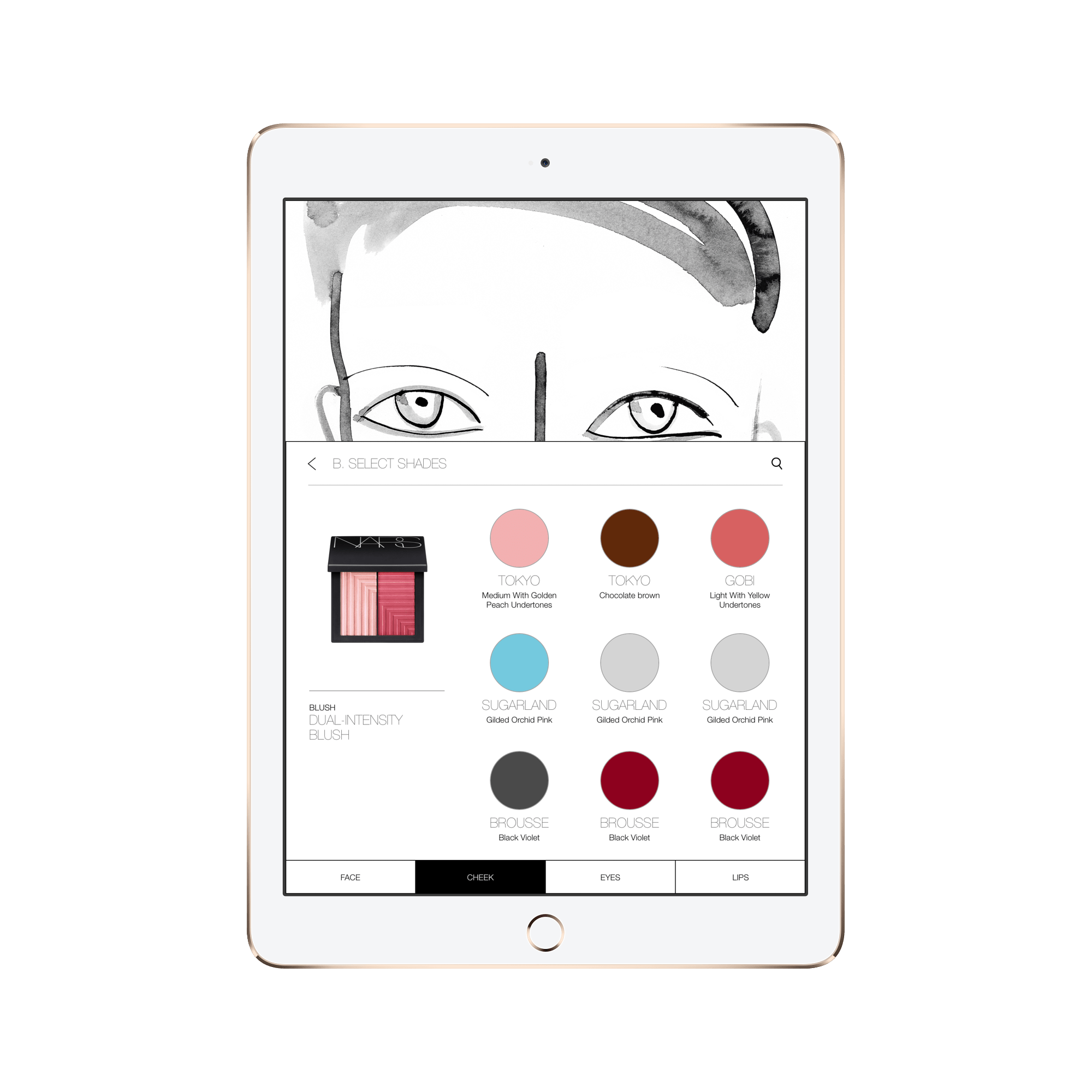 6.3.1 Face Chart Cheek Color Duo ipadair2 gold portrait